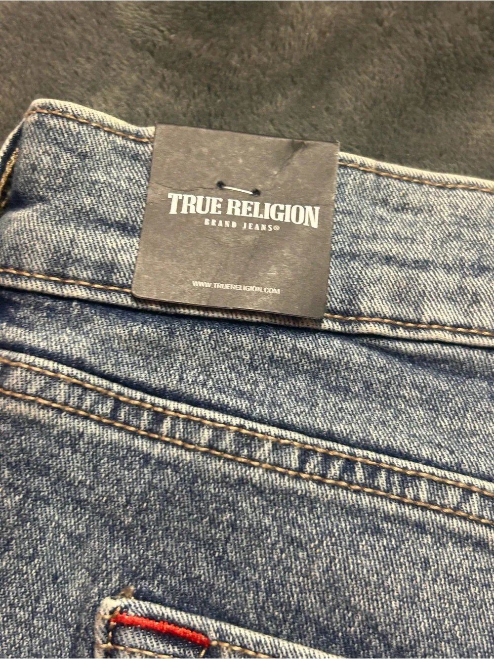 True Religion Light Blue Denim Jean Shorts